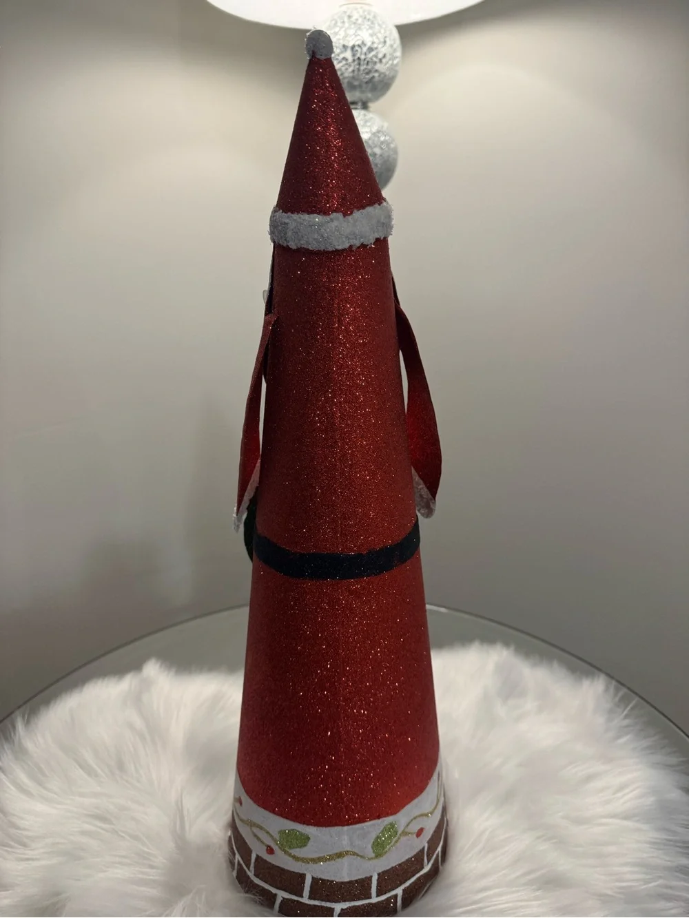 Festive Red Santa Cone Holiday Decoration - Unbranded